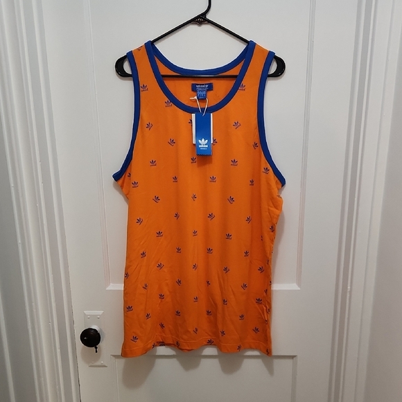 NWT Adidas Men's Orange and Blue Tank Top Size XL - Picture 1 of 7